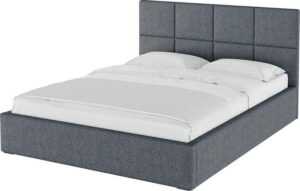 Šedá čalouněná dvoulůžková postel s úložným prostorem s roštem 160x200 cm Bufo Bed – MESONICA
