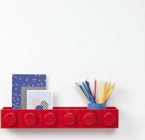 Dětská červená nástěnná polička LEGO® Sleek