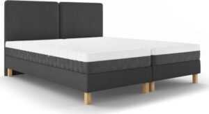 Tmavě šedá čalouněná dvoulůžková postel s roštem 180x200 cm Lotus – Mazzini Beds