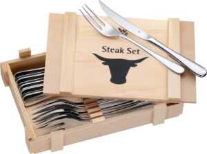 Sada 6 steakových příborů v dřevěné krabičce WMF Cromargan®