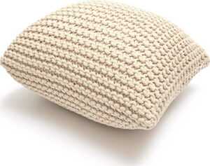 Béžový polštářový puf Bonami Essentials Knit